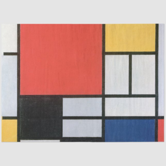 Composition Red, Yellow, Blue, Black, Mondrian Tissue Paper (Front)