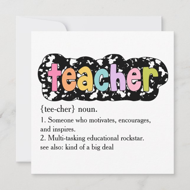 Composition Style School Staff Thank You  Holiday Card (Front)