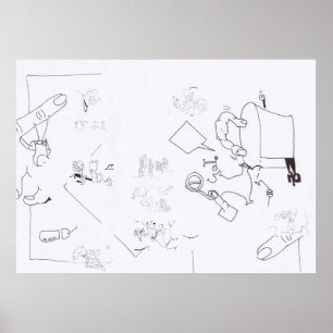 Composition Surreal Drawings Coloring L Poster 3