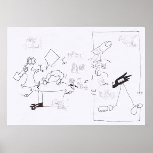 Composition Surreal Drawings Coloring Large Poster