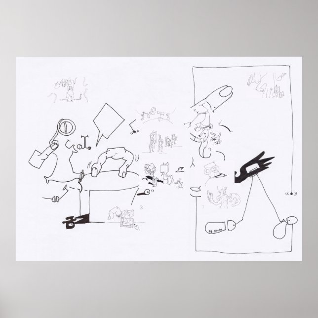 Composition Surreal Drawings Coloring Large Poster (Front)