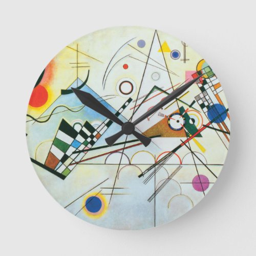 Composition VIII by Wassily Kandinsky Round Clock