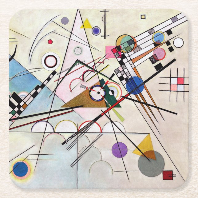 Composition VIII, Wassily Kandinsky Square Paper Coaster (Front)
