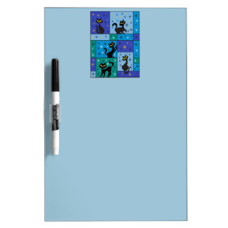 Composition with 5 Black Cats Dry Erase Board