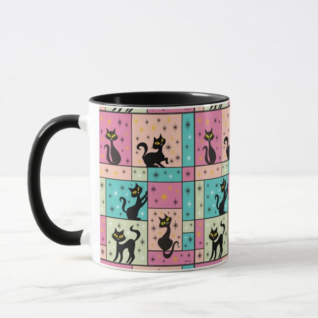 Composition with 5 Black Cats Mug (Left)