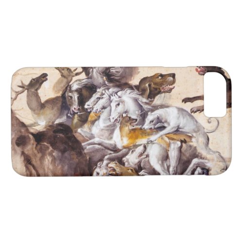 COMPOSITION WITH ANIMALSREARING HORSESDEERSDOGS iPhone 87 CASE