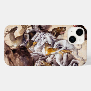 COMPOSITION WITH ANIMALS,REARING HORSES,DEERS,DOGS Case-Mate iPhone 14 CASE