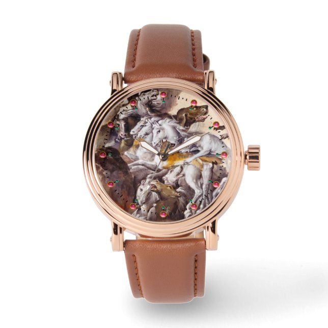 COMPOSITION WITH ANIMALS,REARING HORSES,DEERS,DOGS WATCH (Front)