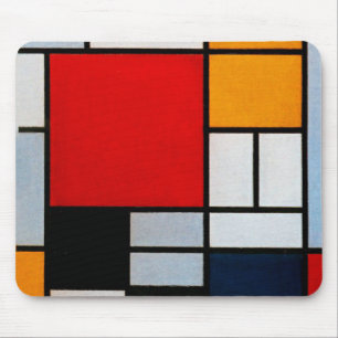Composition with Large Red Plane Mouse Pad