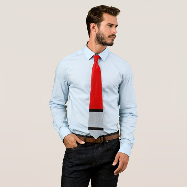 Composition with Large Red Plane Neck Tie (In Situ)