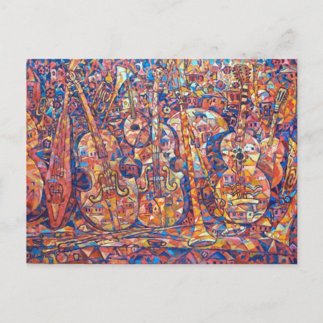 Composition with musical instruments Postcard (Front)