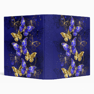 Composition with Sapphire Butterflies 3 Ring Binder