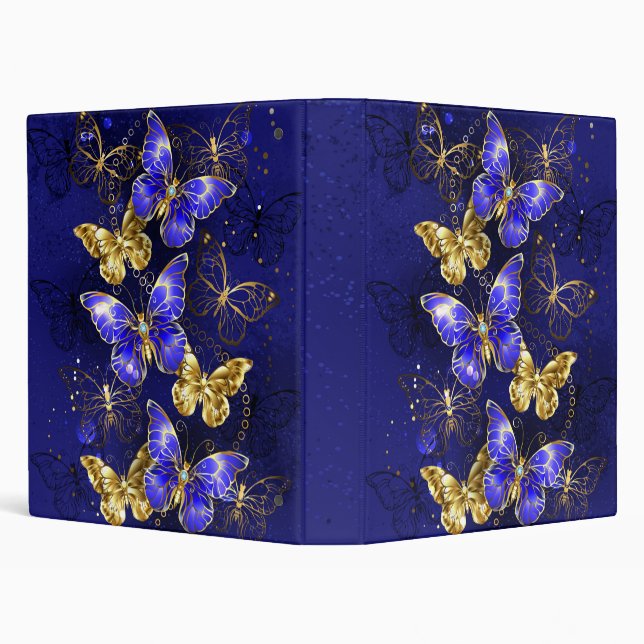 Composition with Sapphire Butterflies 3 Ring Binder (Background)