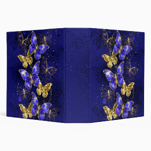Composition with Sapphire Butterflies 3 Ring Binder