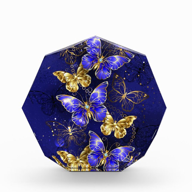 Composition with Sapphire Butterflies Acrylic Award (Front)