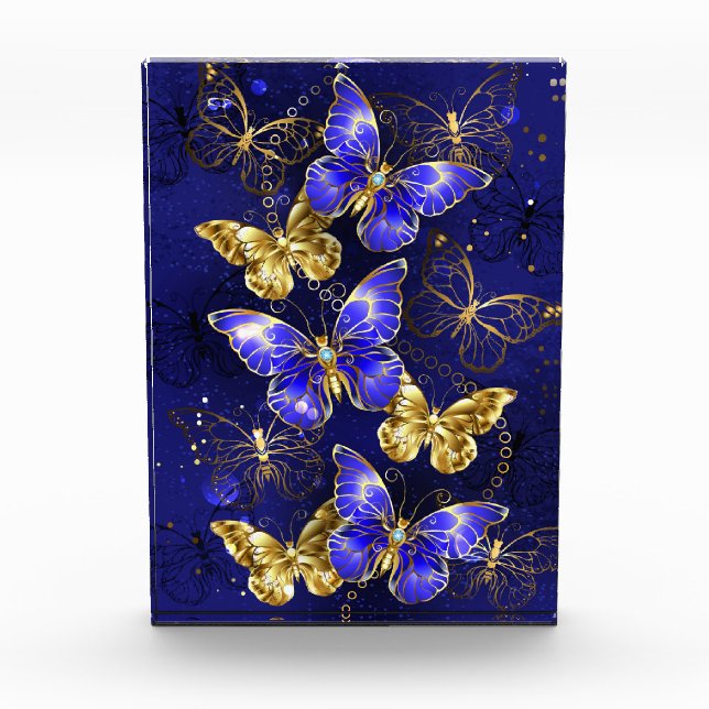 Composition with Sapphire Butterflies Acrylic Award (Front)