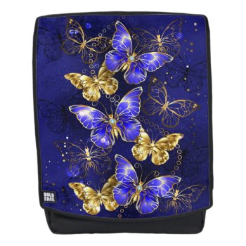 Composition With Sapphire Butterflies Backpack by Blackmoon9 at Zazzle