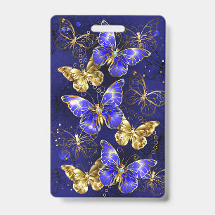 Composition with Sapphire Butterflies Badge