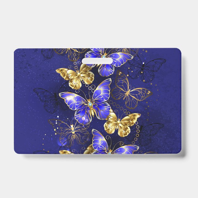 Composition with Sapphire Butterflies Badge (Front)