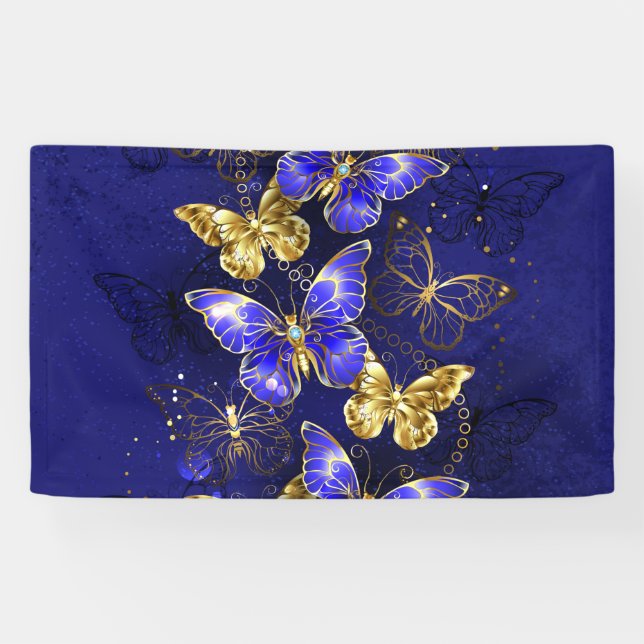 Composition with Sapphire Butterflies Banner (Horizontal)