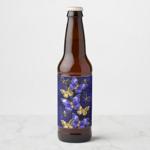 Composition with Sapphire Butterflies Beer Bottle Label