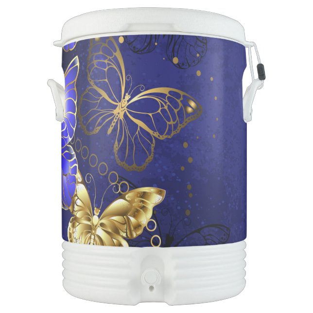 Composition with Sapphire Butterflies Beverage Cooler (Front)
