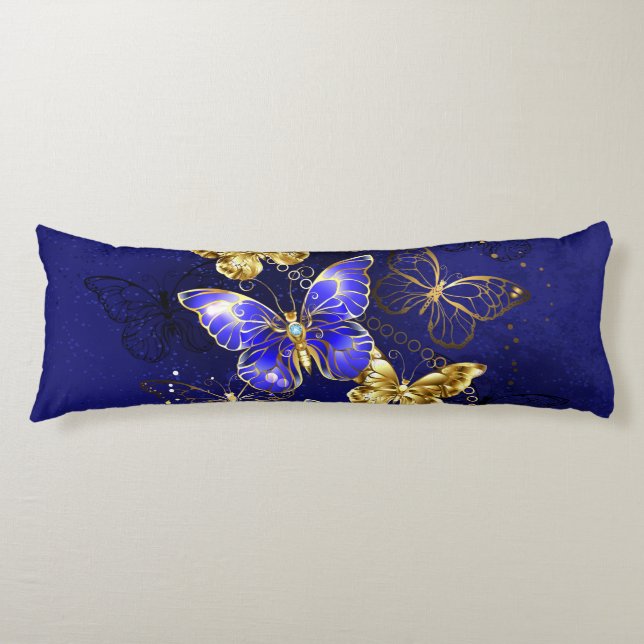 Composition with Sapphire Butterflies Body Pillow (Front)