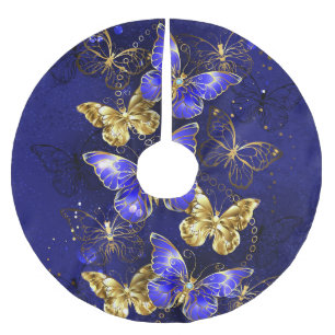 Composition with Sapphire Butterflies Brushed Polyester Tree Skirt