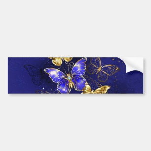 Composition with Sapphire Butterflies Bumper Sticker
