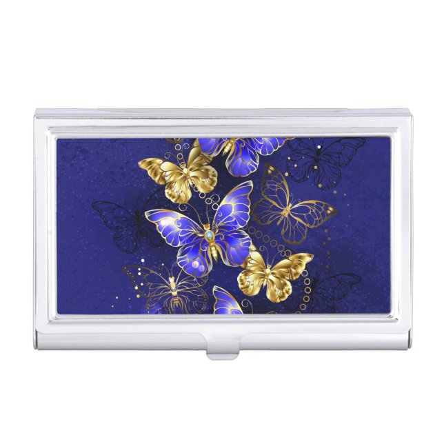 Composition with Sapphire Butterflies Business Card Case (Front)