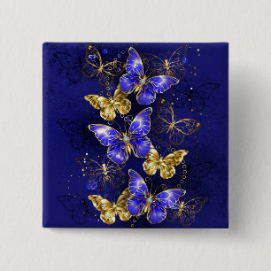 Composition with Sapphire Butterflies Button
