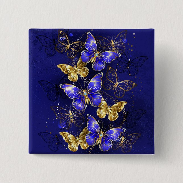 Composition with Sapphire Butterflies Button (Front)