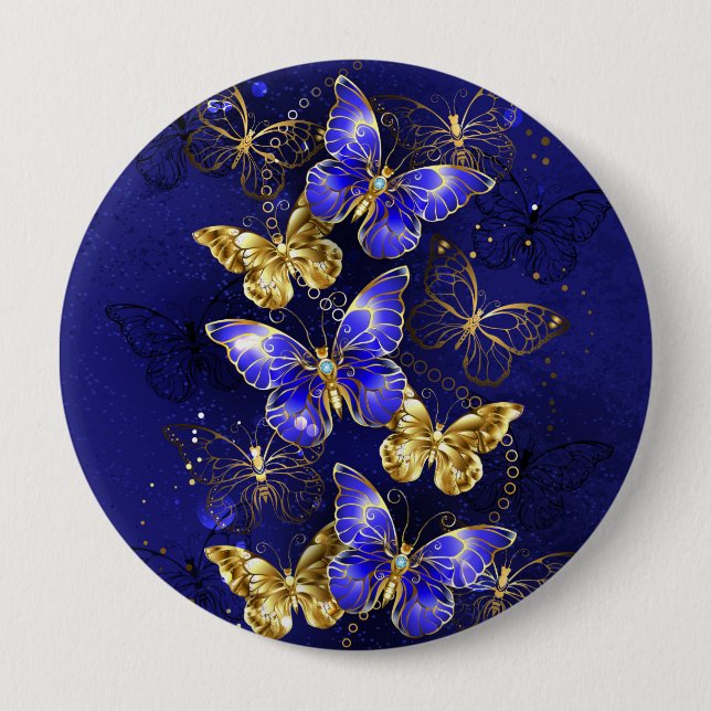 Composition with Sapphire Butterflies Button (Front)