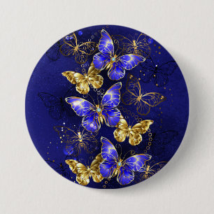 Composition with Sapphire Butterflies Button