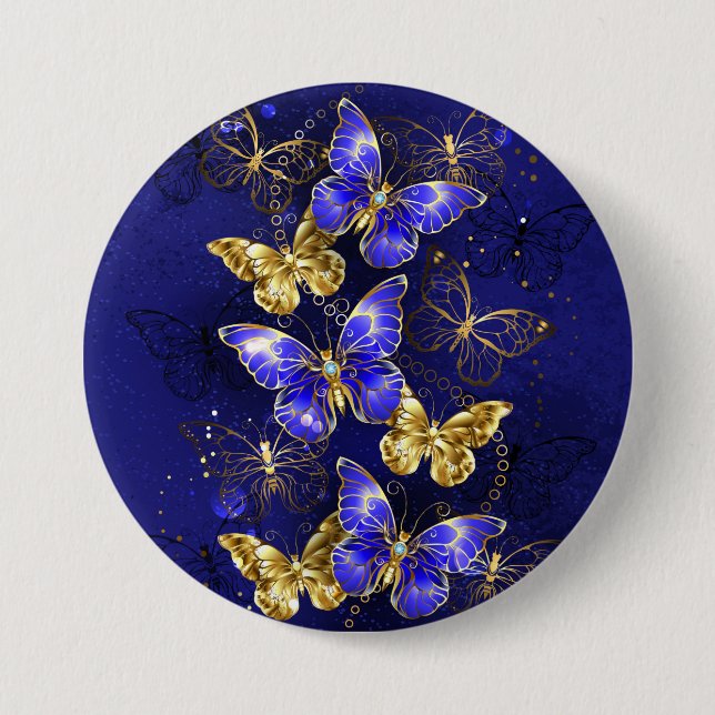 Composition with Sapphire Butterflies Button (Front)