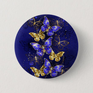 Composition with Sapphire Butterflies Button