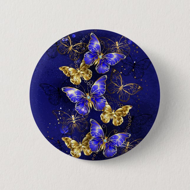 Composition with Sapphire Butterflies Button (Front)