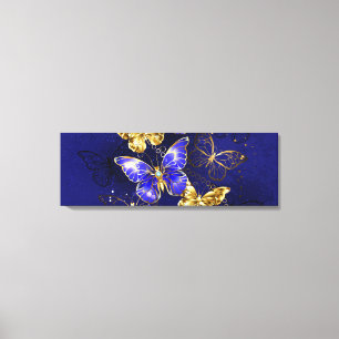 Composition with Sapphire Butterflies Canvas Print