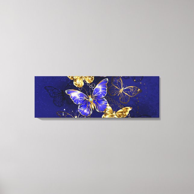 Composition with Sapphire Butterflies Canvas Print (Front)