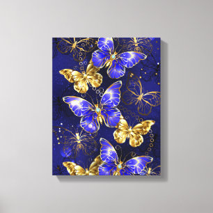 Composition with Sapphire Butterflies Canvas Print