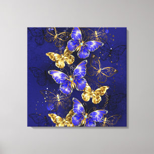 Composition with Sapphire Butterflies Canvas Print