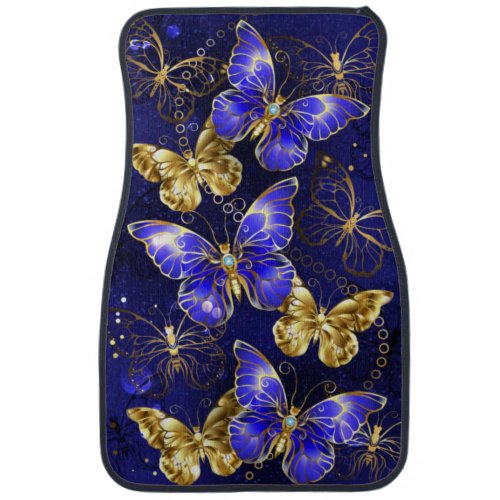 Composition with Sapphire Butterflies Car Floor Mat