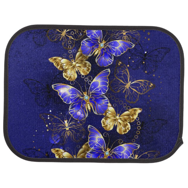 Composition with Sapphire Butterflies Car Floor Mat (Rear)