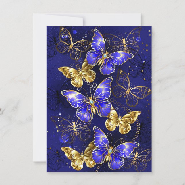 Composition with Sapphire Butterflies Card (Front)