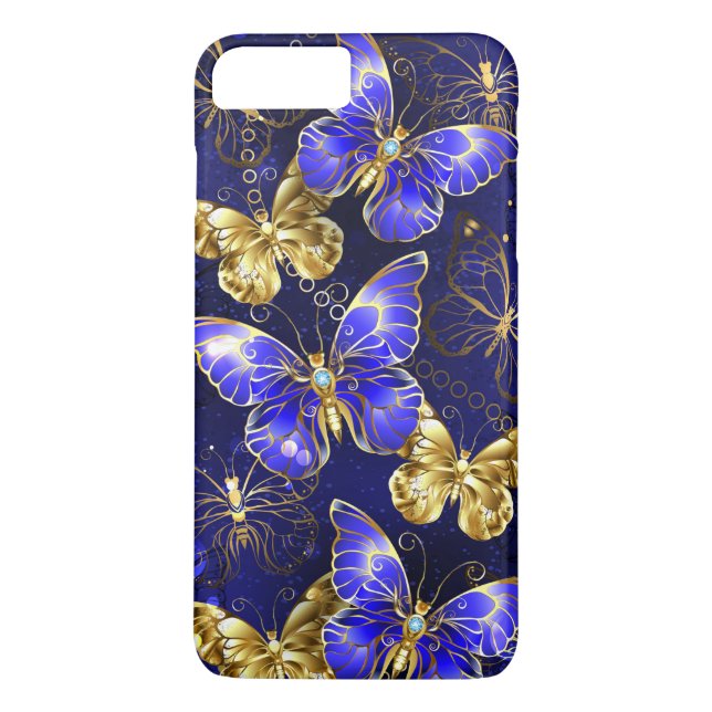 Composition with Sapphire Butterflies Case-Mate iPhone Case (Back)
