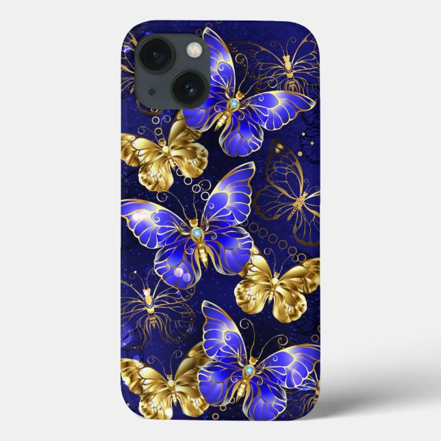 Composition with Sapphire Butterflies Case-Mate iPhone Case (Back)