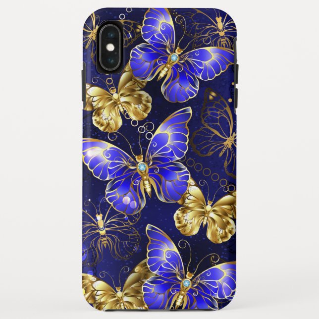Composition with Sapphire Butterflies Case-Mate iPhone Case (Back)
