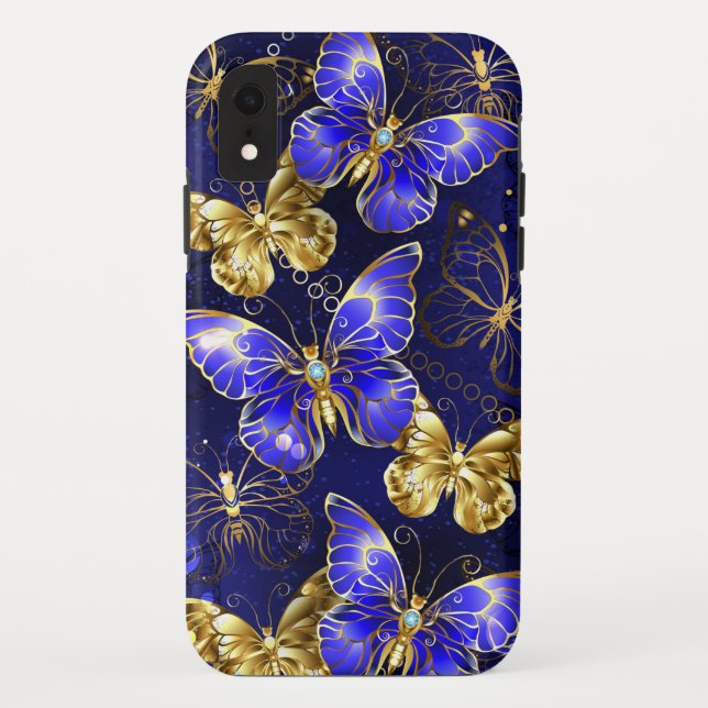Composition with Sapphire Butterflies Case-Mate iPhone Case (Back)