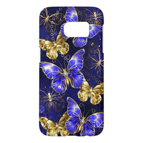 Composition with Sapphire Butterflies Samsung Galaxy S7 Case