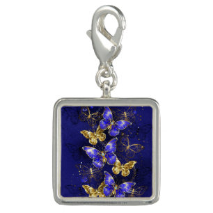 Composition with Sapphire Butterflies Charm